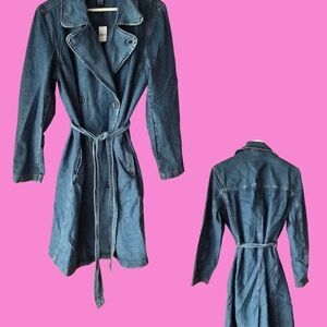 GAP Blue Denim Trench Coat